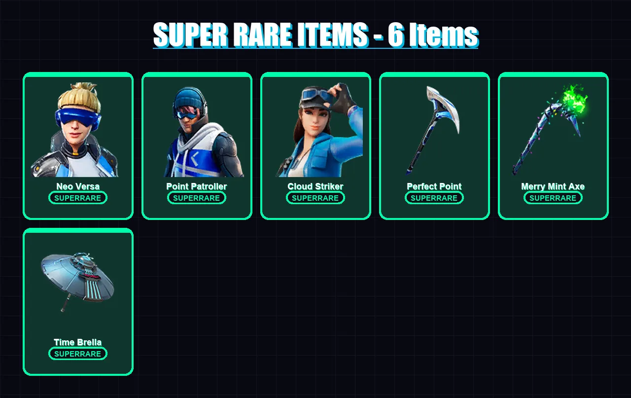 [PS4/PS5/XBOX/PC] | Neo Versa | Point Patroller | Cloud Striker | Era | The Origin | 126 skin | 135 pickaxe | 109 emote | 132 glider | Lv1939 — Fortnite account