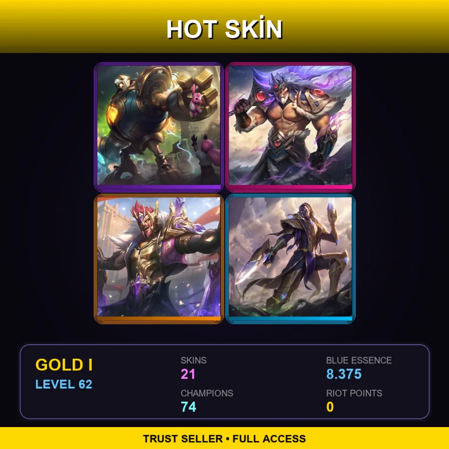 LAN | Lv62 | Gold I | 21 Skin | 74 Champ