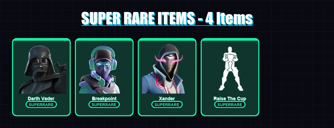 [PC/XBOX/PSN] | Darth Vader | Breakpoint | Xander | Fade | Joey | 76 skin | 69 pickaxe | 62 emote | 65 glider | Lv1038