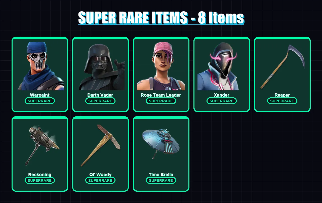 [PS4/PS5/XBOX/PC] | Warpaint | Darth Vader | Rose Team Leader | Xander | The Foundation | 215 skin | 284 pickaxe | 179 emote | 213 glider | Lv4354