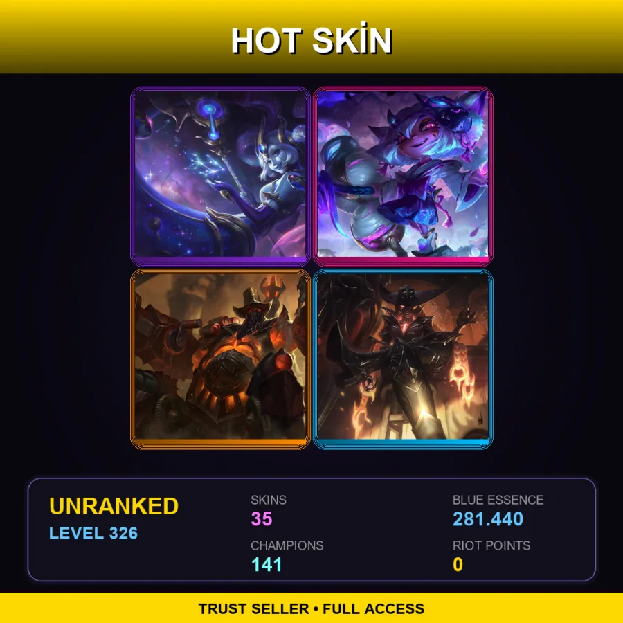 LAN | Lv326 | Unranked | 35 Skin | 141 Champ