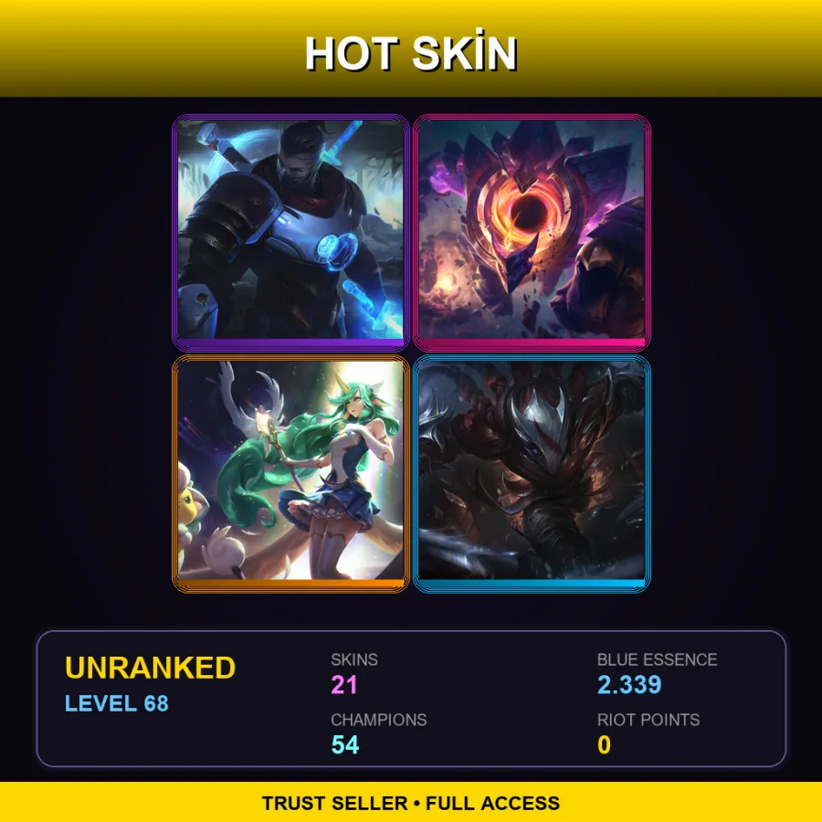 VN | Lv68 | Unranked | 21 Skin | 54 Champ — Pulsefire Shen