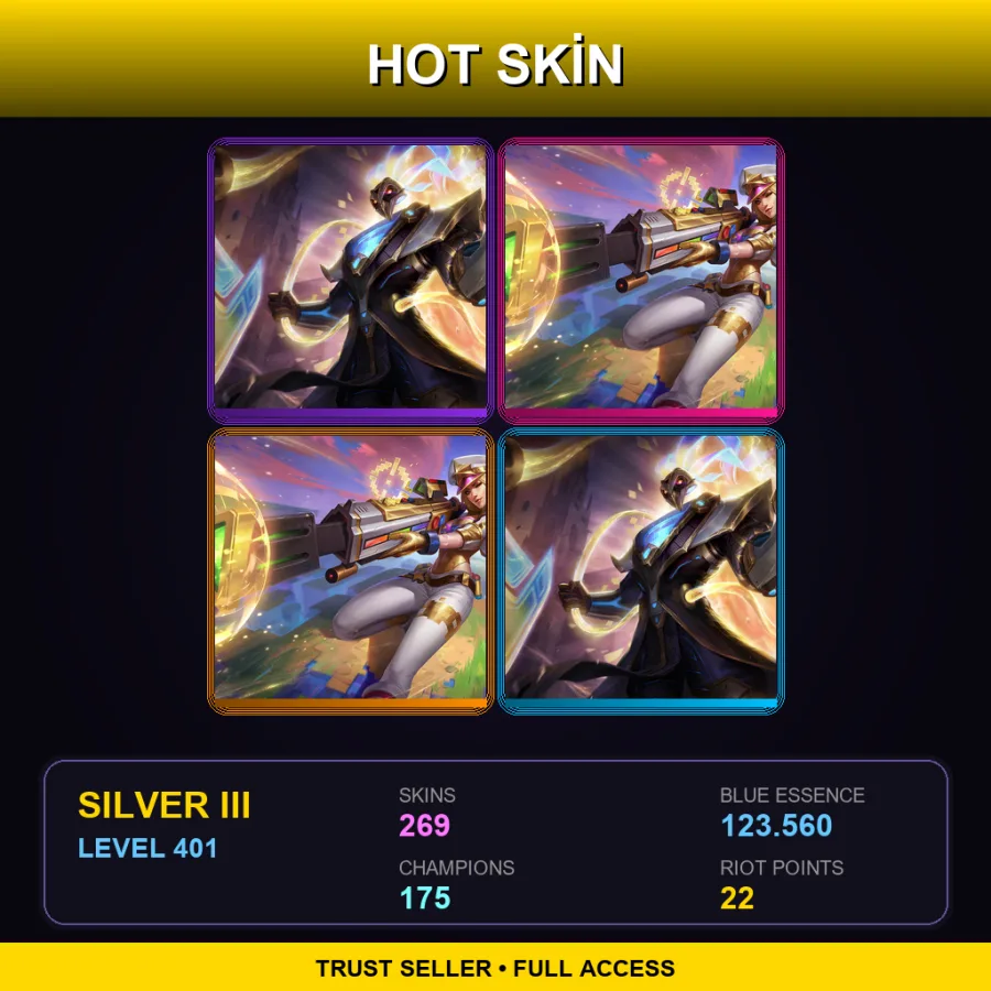 EUW | Lv401 | Silver III | 269 Skin | 175 Champ — LoL account