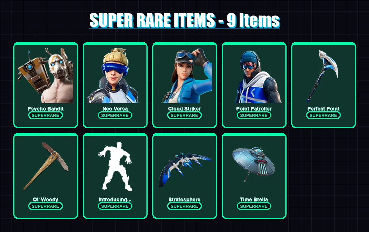 [PC/XBOX/PSN] | Psycho Bandit | Neo Versa | Joltara | Midas | Deadpool | 110 skin | 127 pickaxe | 126 emote | 101 glider | Lv1653