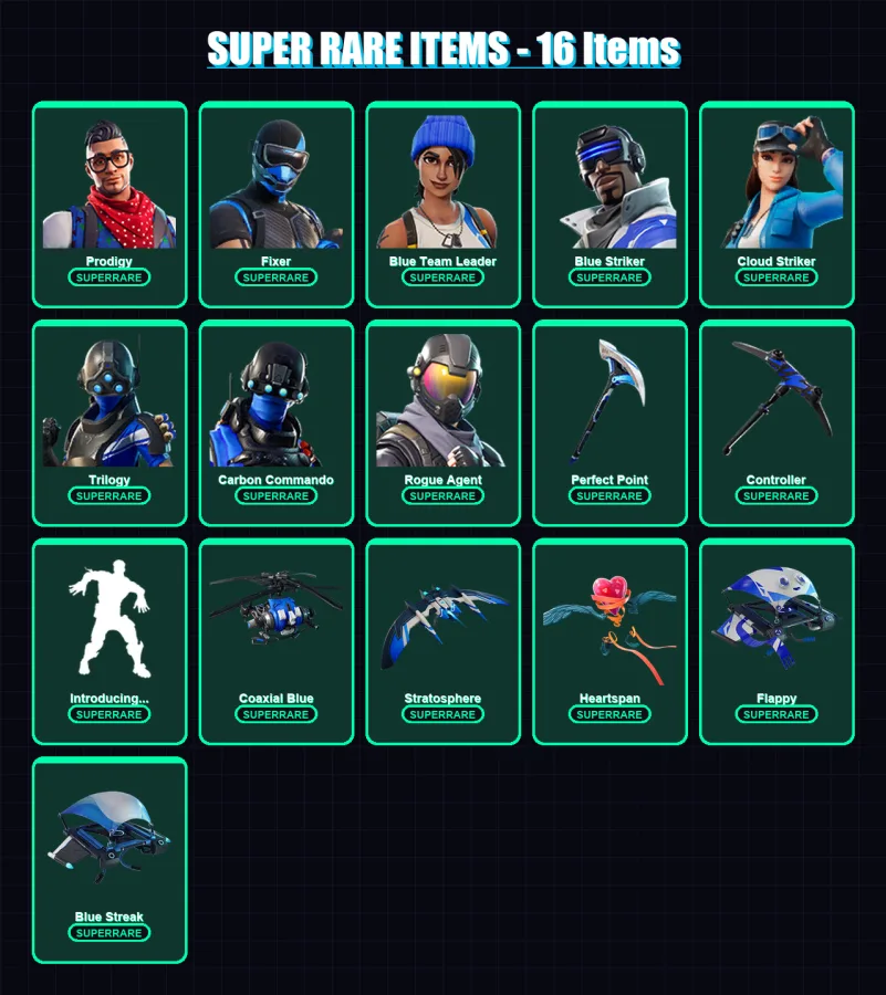 [PC/XBOX/PSN] | Prodigy | Fixer | Blue Team Leader | Blue Striker | Cloud Striker | 45 skin | 58 pickaxe | 48 emote | 62 glider | Lv784