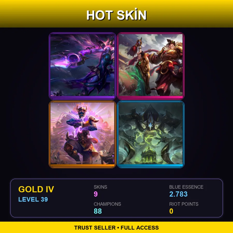 TR | Lv39 | Gold IV | 9 Skin | 88 Champ