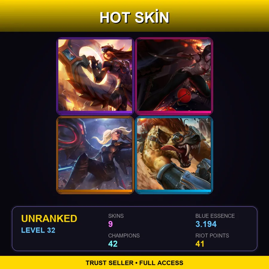 EUNE | Lv32 | Unranked | 9 Skin | 42 Champ
