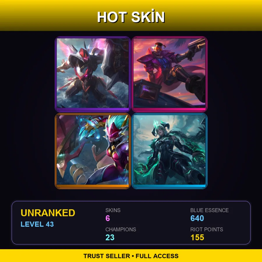 TR | Lv43 | Unranked | 6 Skin | 23 Champ
