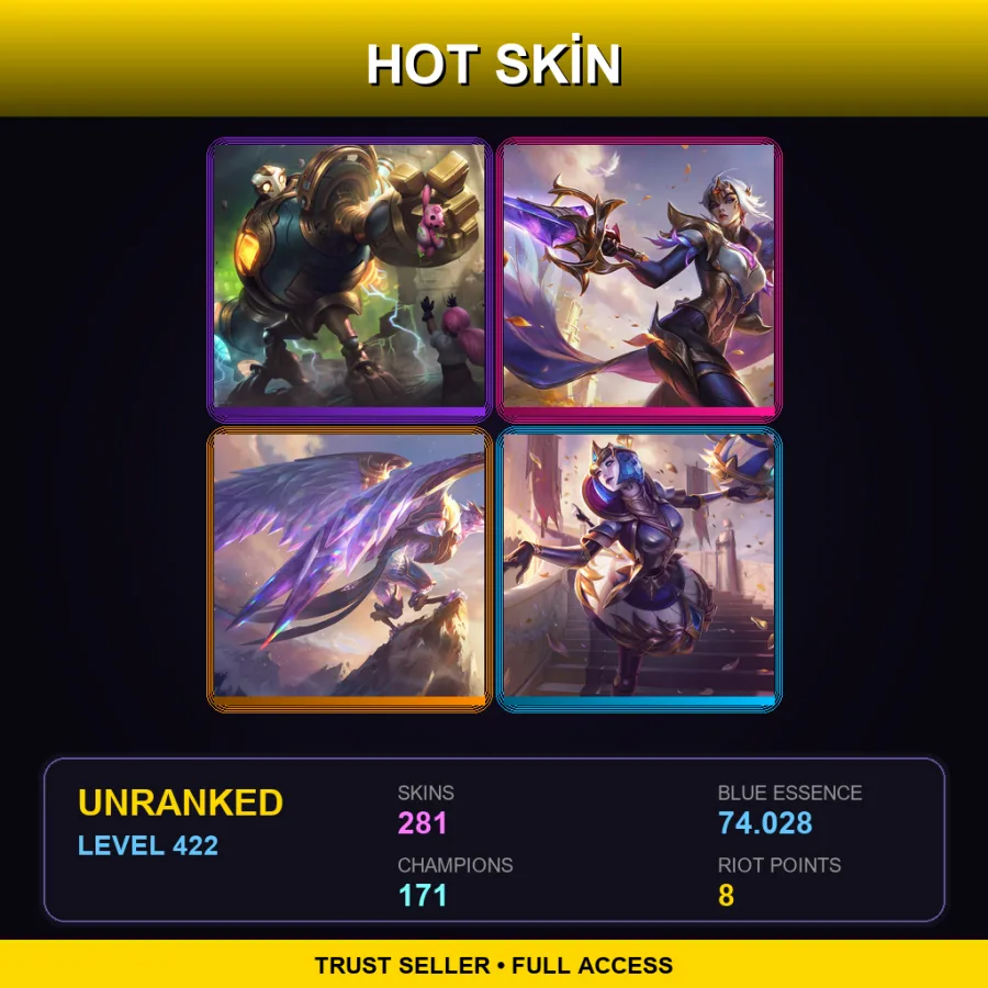 SG | Lv422 | Unranked | 281 Skin | 171 Champ — Commando Jarvan Iv