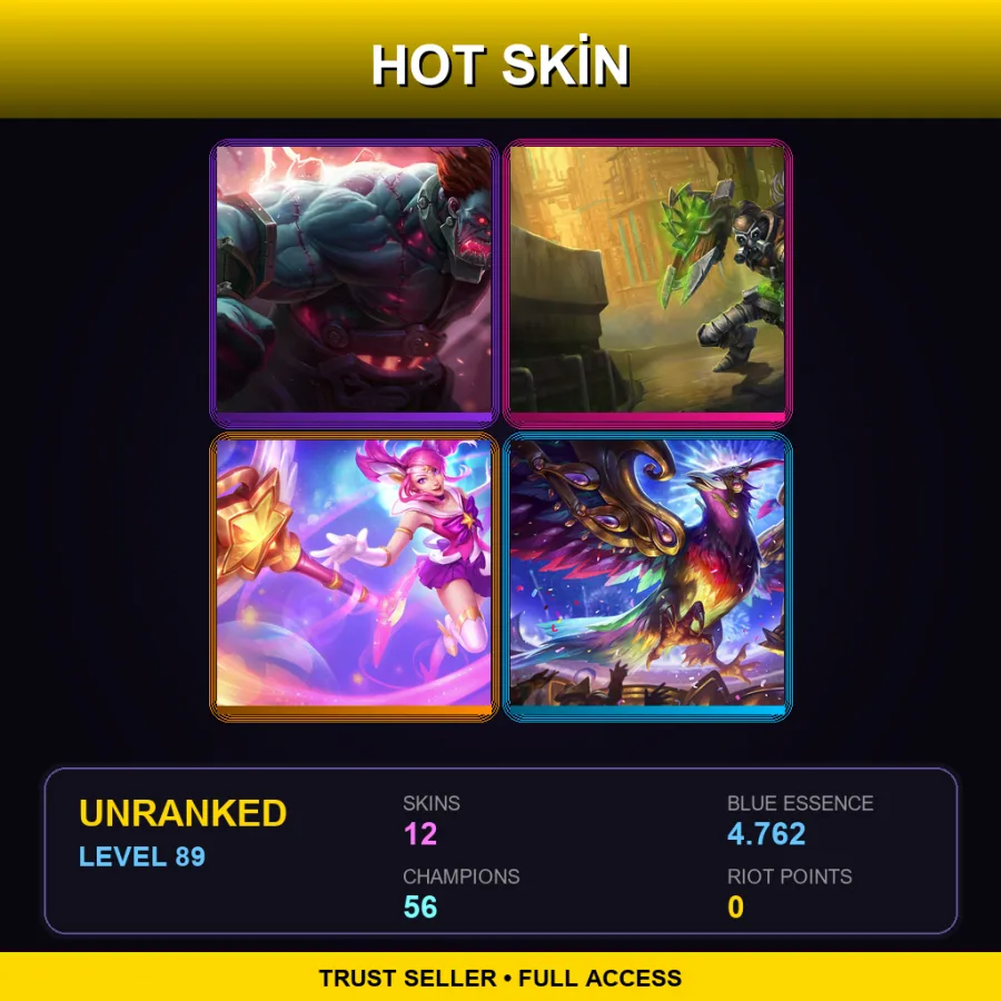 EUNE | Lv89 | Unranked | 12 Skin | 56 Champ