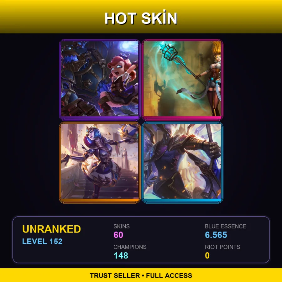 EUW | Hextech Annie | Hextech Janna | Victorious Orianna | Victorious Aatrox | 60 Skin | 148 Champ | Lv152