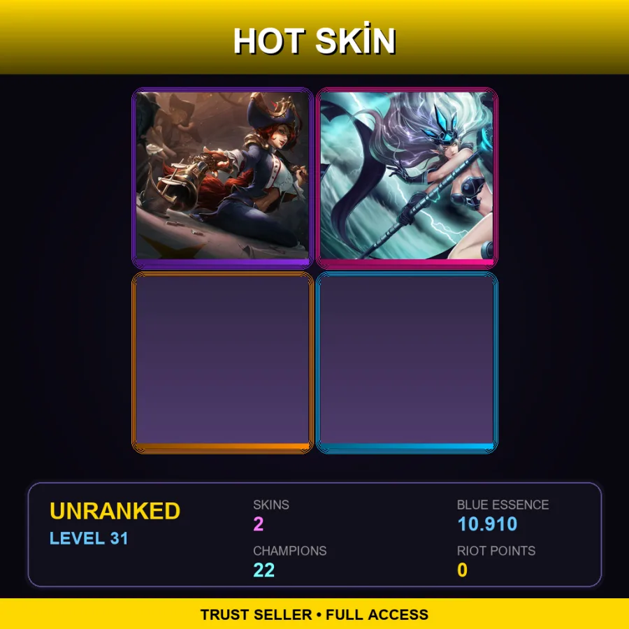 OCE | Lv31 | Unranked | 2 Skin | 22 Champ