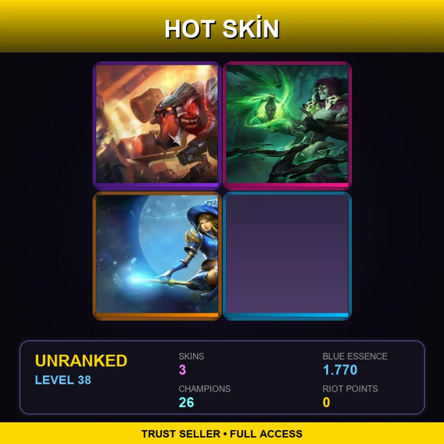 TR | Lv38 | Unranked | 3 Skin | 26 Champ