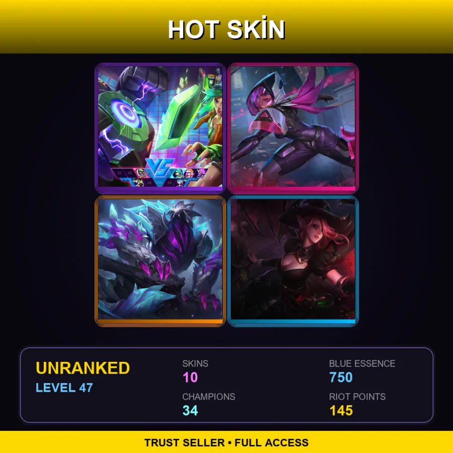 LAN | Lv47 | Unranked | 10 Skin | 34 Champ — Bewitching Morgana