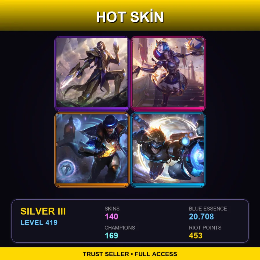 LAN | Lv419 | Silver III | 140 Skin | 169 Champ