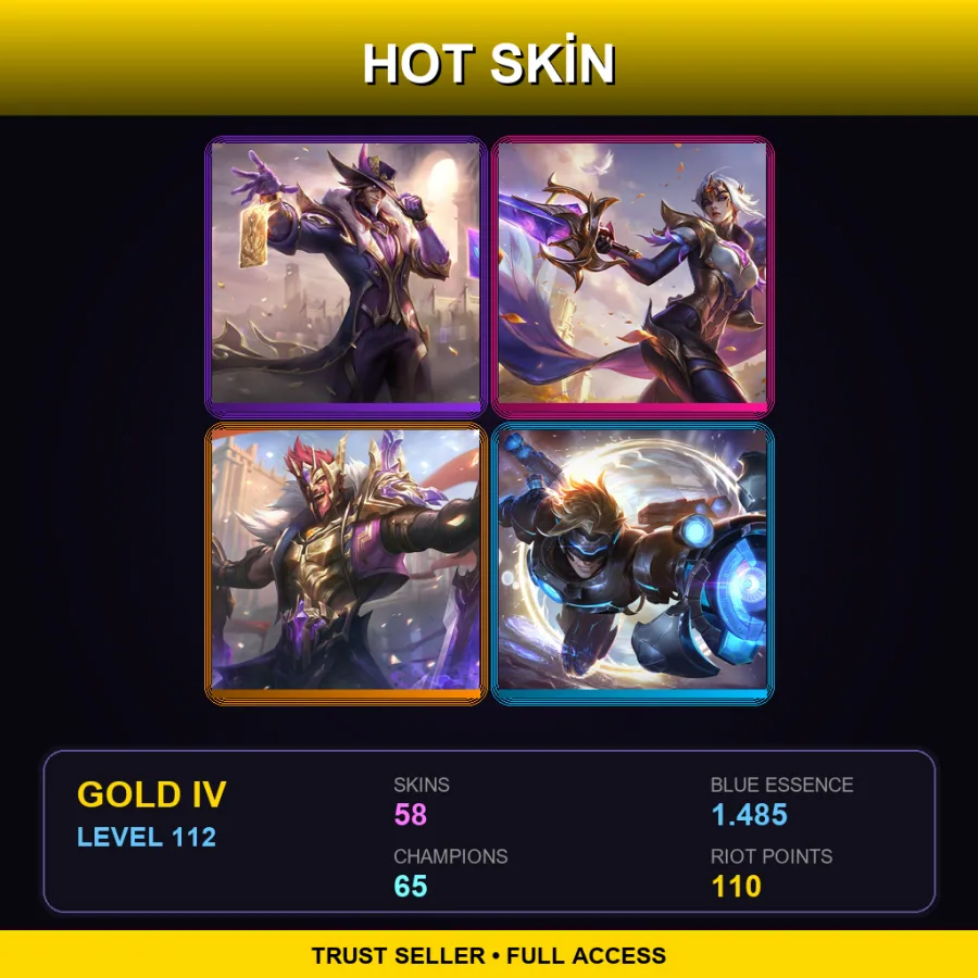 EUW | Lv112 | Gold IV | 58 Skin | 65 Champ