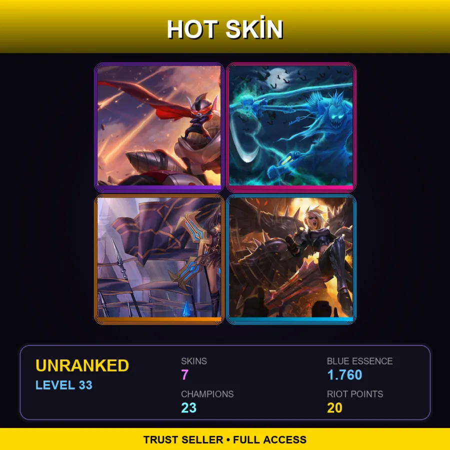 LAN | Super Galaxy Rumble | Spectral Fiddlesticks | Warrior Princess Sivir | Pentakill Kayle | 7 Skin | 23 Champ | Lv33