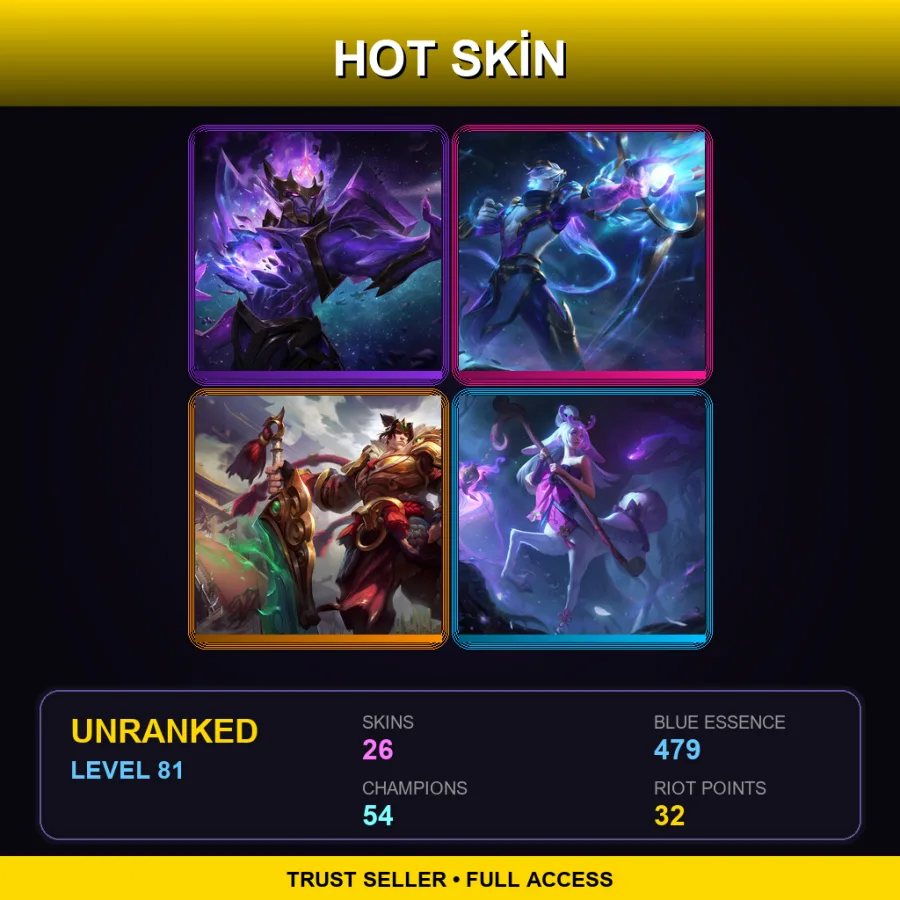 EUNE | Lv81 | Unranked | 26 Skin | 54 Champ