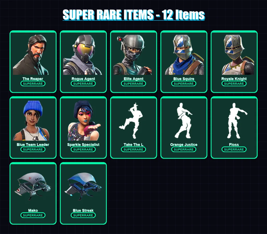 [PS4/PS5/XBOX/PC] | The Reaper | Rogue Agent | Elite Agent | Blue Squire | Royale Knight | 18 skin | 10 pickaxe | 16 emote | 17 glider | Lv313 — Fortnite account