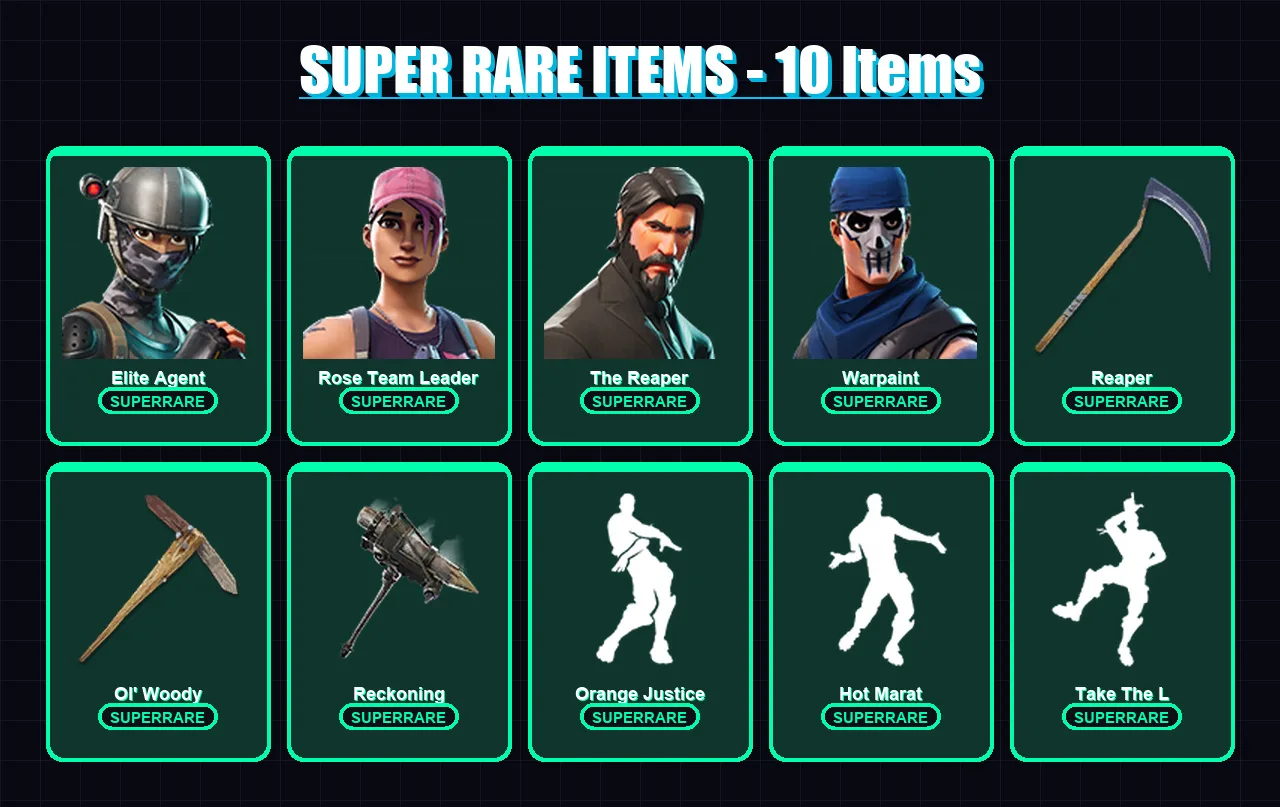 [PS4/PS5/XBOX/PC] | Elite Agent | Rose Team Leader | The Reaper | Warpaint | Dark Voyager | 39 skin | 35 pickaxe | 40 emote | 36 glider | Lv335
