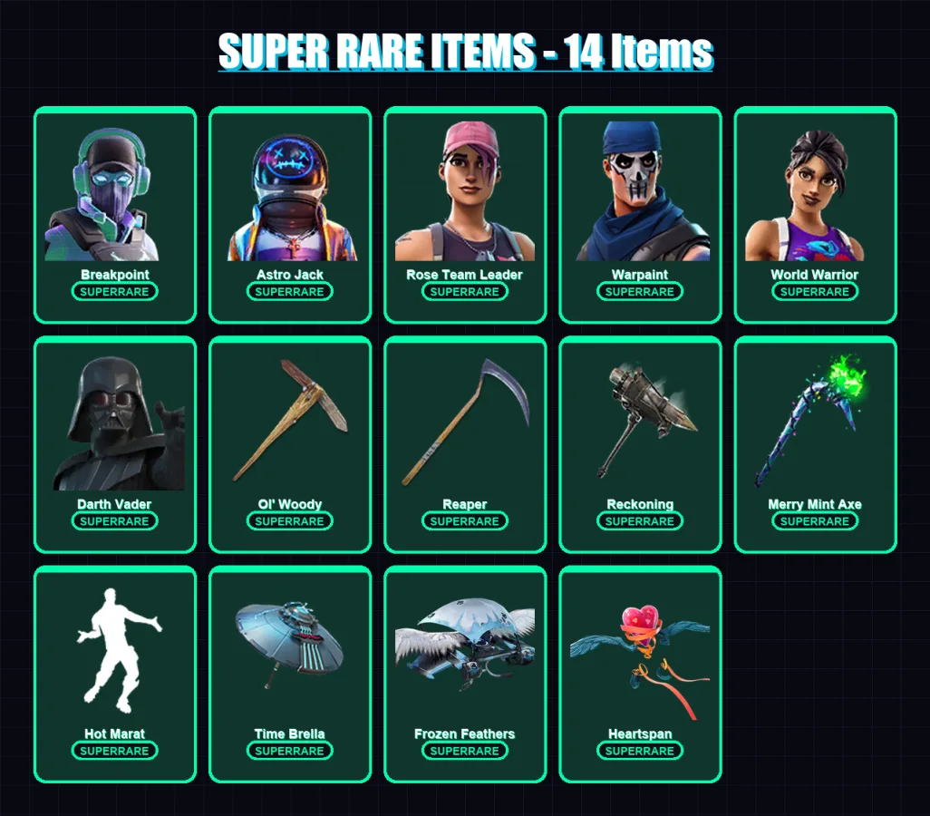 [PS4/PS5/PC] | Breakpoint | Astro Jack | Rose Team Leader | Warpaint | World Warrior | 400 skin | 365 pickaxe | 223 emote | 281 glider | Lv3968