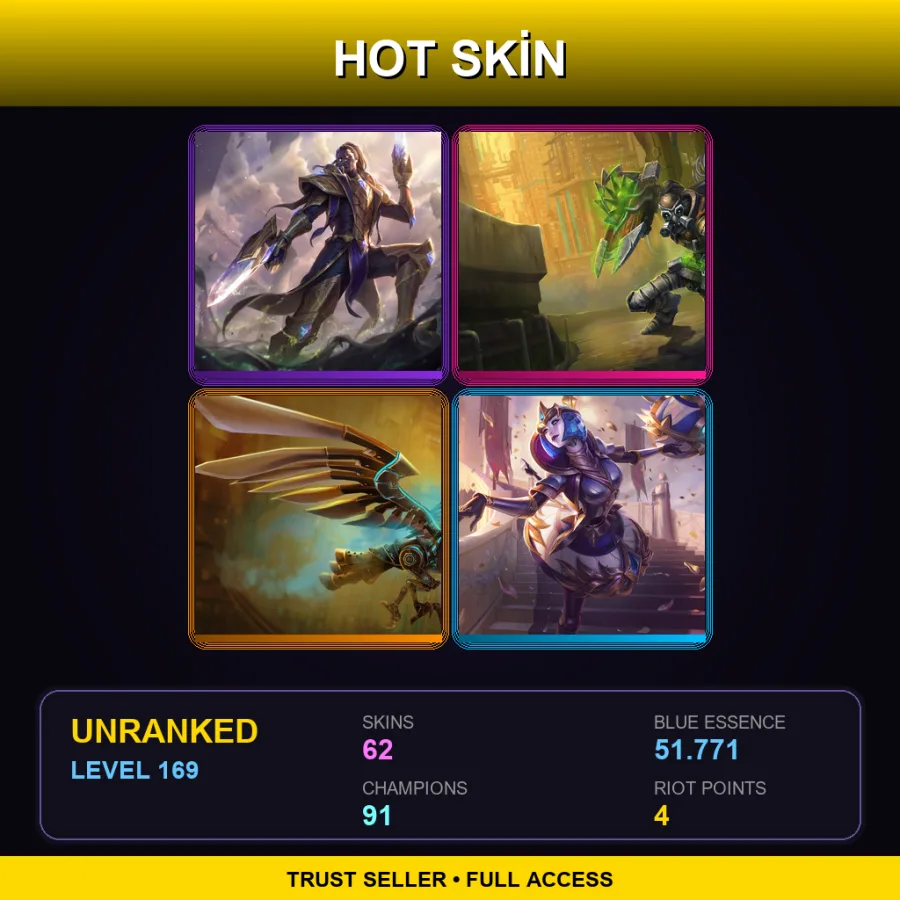 SG | Lv169 | Unranked | 62 Skin | 91 Champ
