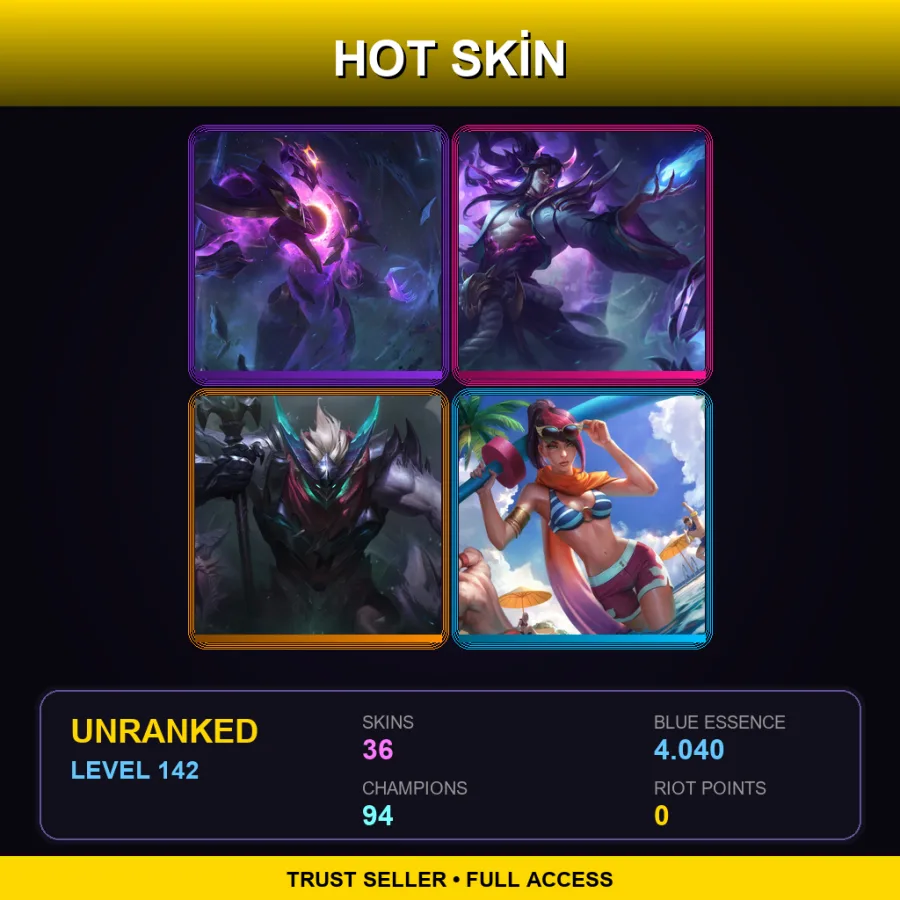 BR | Lv142 | Unranked | 36 Skin | 94 Champ