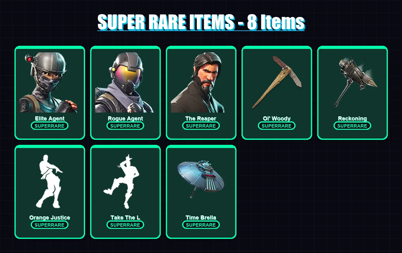 [PC/PSN] | Elite Agent | Rogue Agent | The Reaper | Omegarok | Fusion | 98 skin | 97 pickaxe | 106 emote | 119 glider | Lv1642