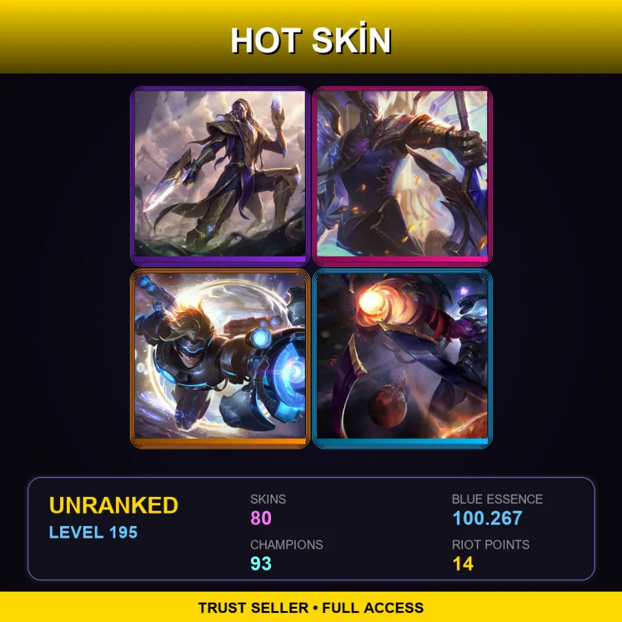 EUNE | Lv195 | Unranked | 80 Skin | 93 Champ