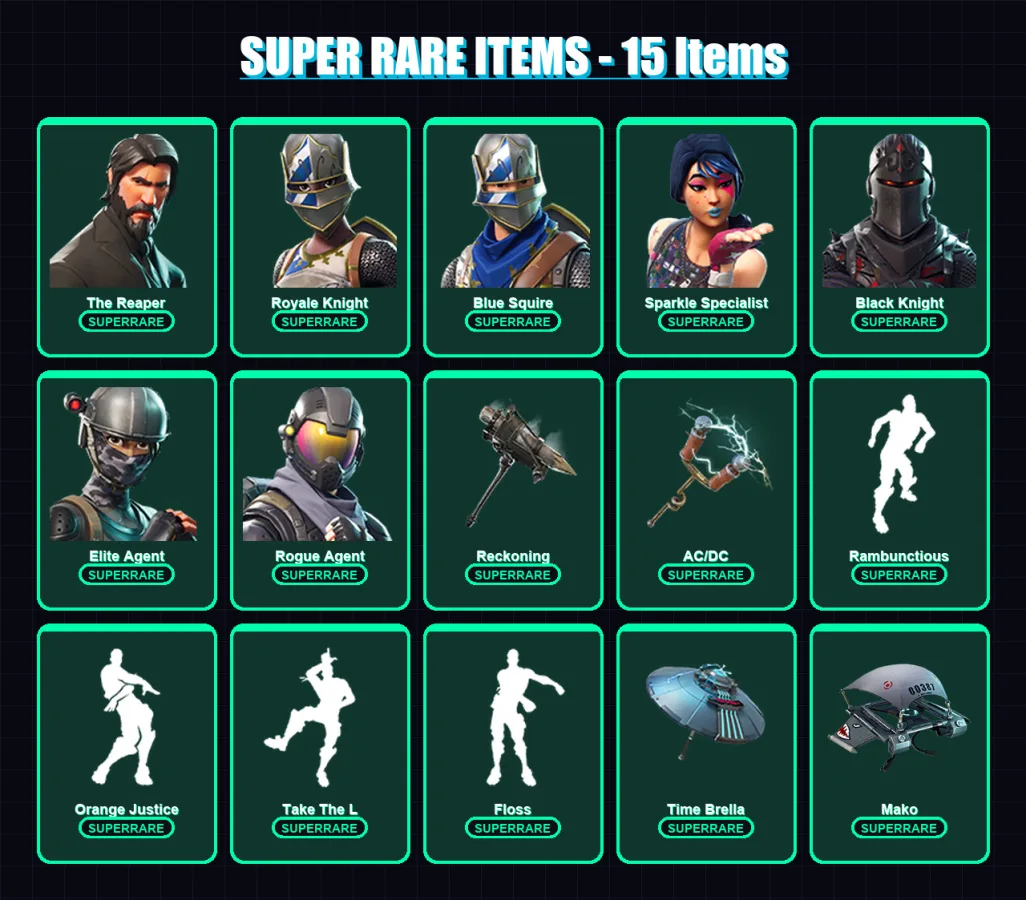 [PC/PSN] | The Reaper | Royale Knight | Blue Squire | Sparkle Specialist | Black Knight | 76 skin | 94 pickaxe | 98 emote | 84 glider | Lv1362 — Fortnite account