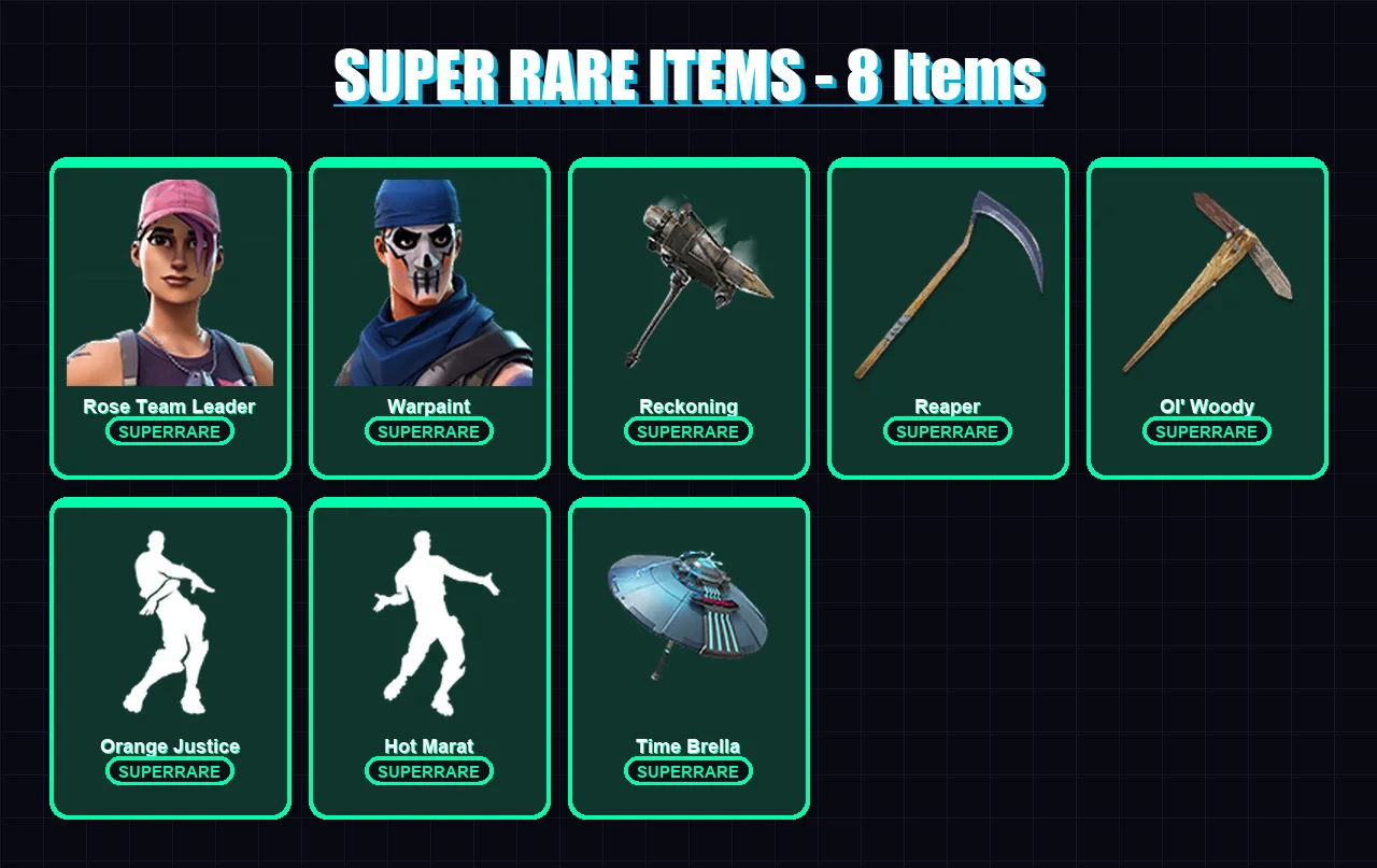 [PC/XBOX/PSN] | Rose Team Leader | Warpaint | Frozen Love Ranger | Omega | Omen | 54 skin | 38 pickaxe | 48 emote | 45 glider | Lv585