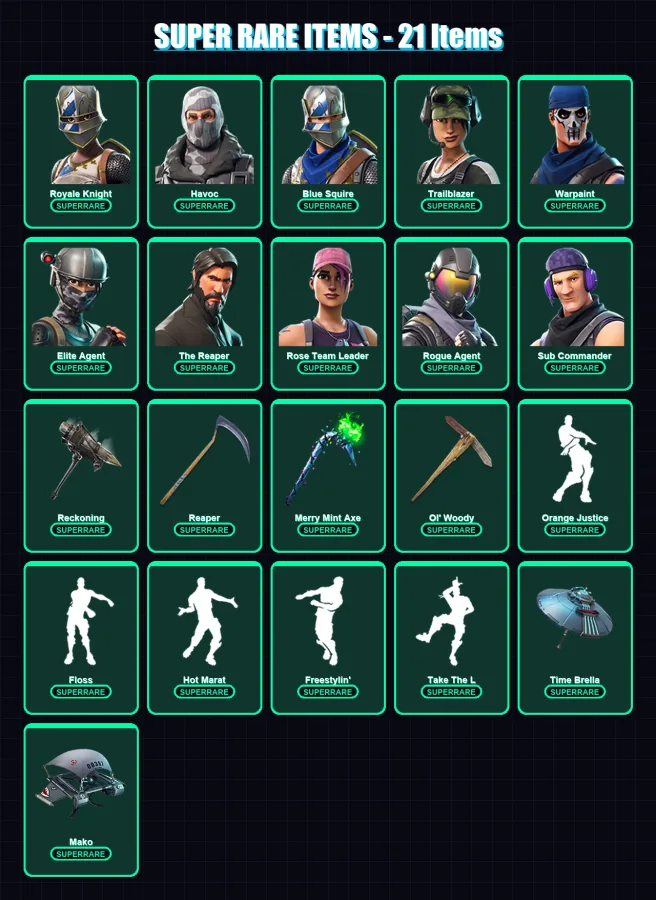 [PC/XBOX] | Royale Knight | Havoc | Blue Squire | Trailblazer | Warpaint | 137 skin | 152 pickaxe | 127 emote | 142 glider | Lv2132