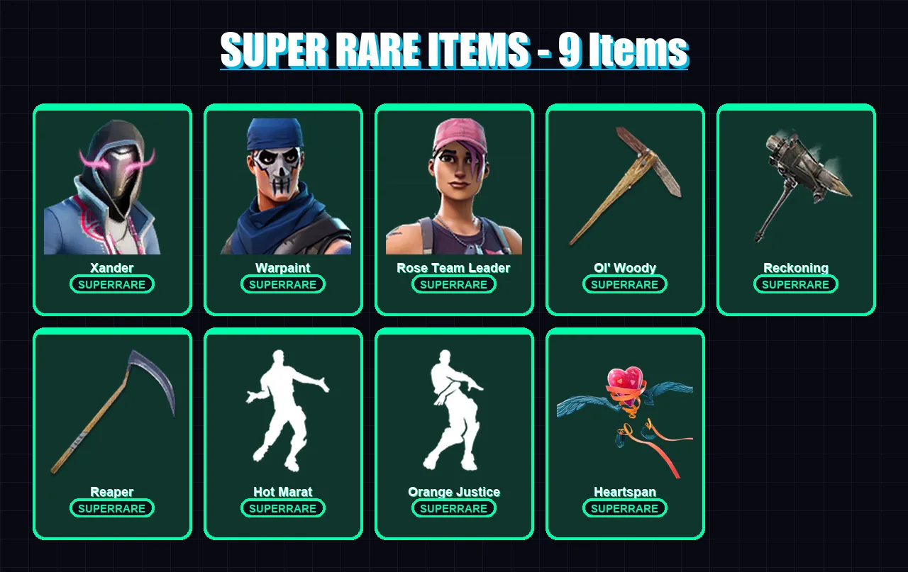 [PC/XBOX/PSN] | Xander | Warpaint | Rose Team Leader | Blackheart | Drift | 102 skin | 94 pickaxe | 97 emote | 83 glider | Lv809 — Fortnite account