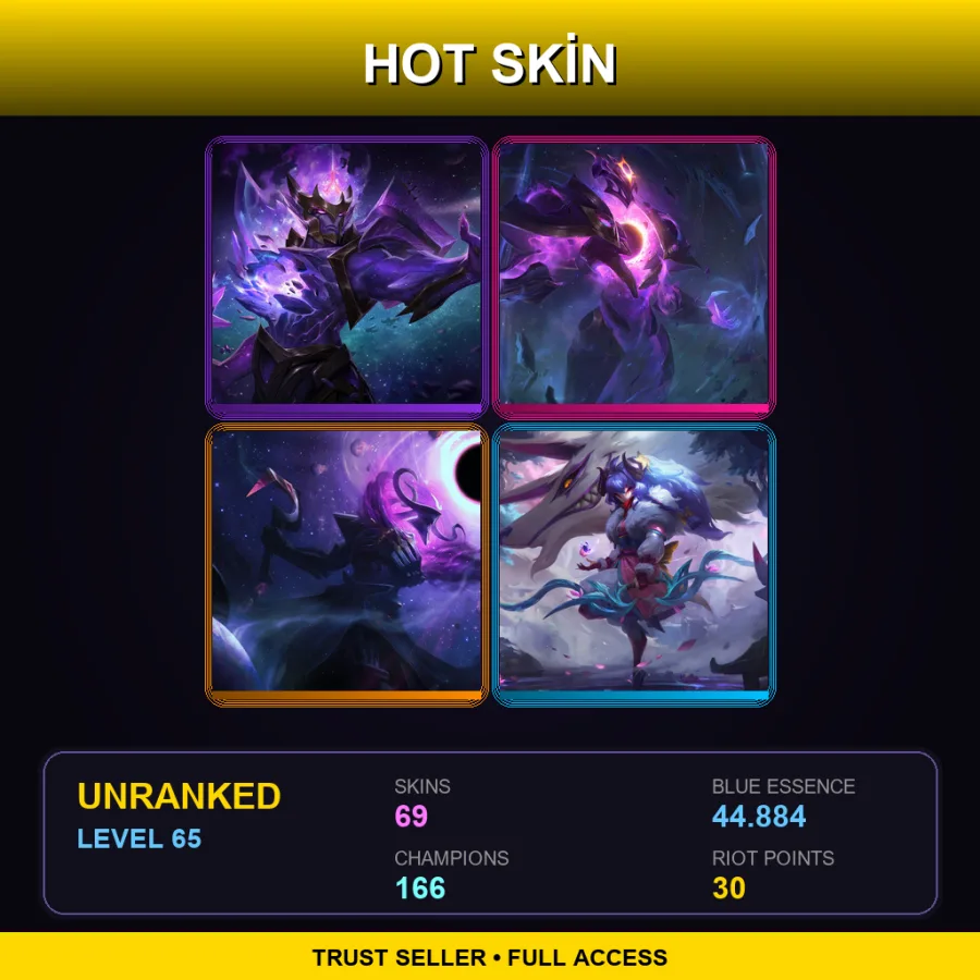 VN | Lv65 | Unranked | 69 Skin | 166 Champ