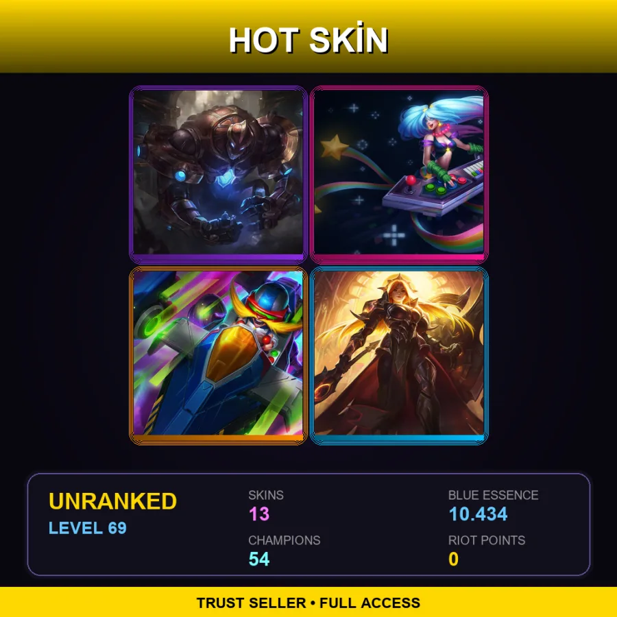 LAS | Lv69 | Unranked | 13 Skin | 54 Champ