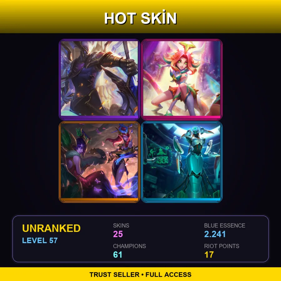 EUNE | Lv57 | Unranked | 25 Skin | 61 Champ — Wildfire Zyra