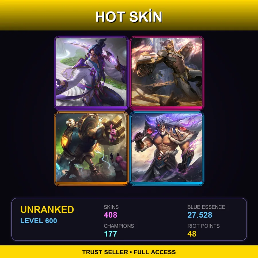 BR | Lv600 | Unranked | 408 Skin | 177 Champ