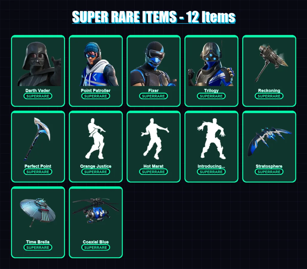 [PS4/PS5/XBOX/PC] | Darth Vader | Point Patroller | Fixer | Trilogy | Ultima Knight | 76 skin | 83 pickaxe | 98 emote | 94 glider | Lv1218