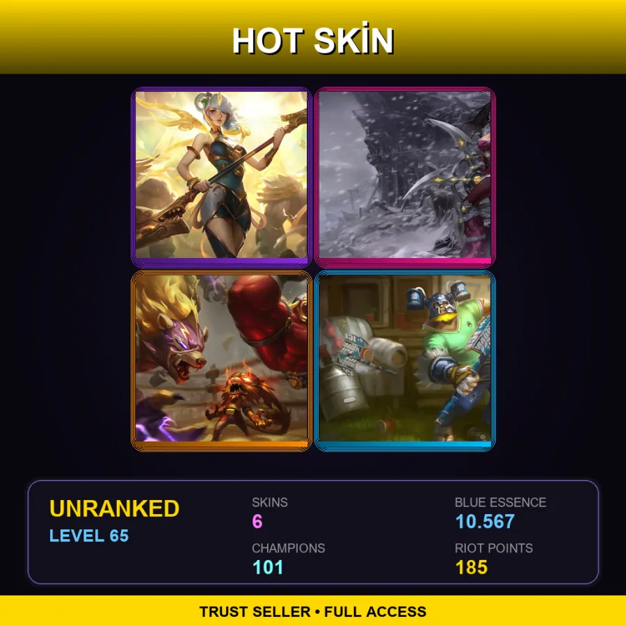 TR | Lv65 | Unranked | 6 Skin | 101 Champ