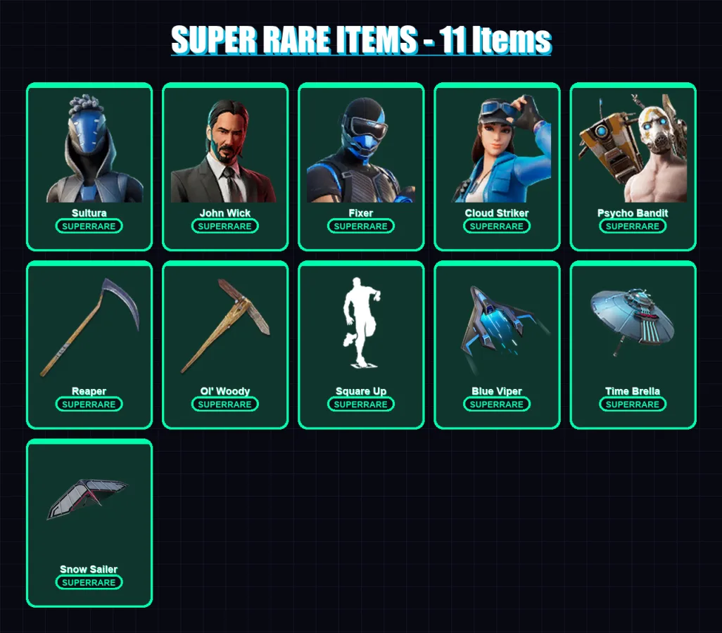 [PC/XBOX] | Sultura | John Wick | Fixer | Cloud Striker | Psycho Bandit | 155 skin | 178 pickaxe | 179 emote | 122 glider | Lv1790