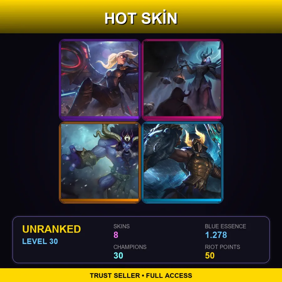 EUNE | Lv30 | Unranked | 8 Skin | 30 Champ