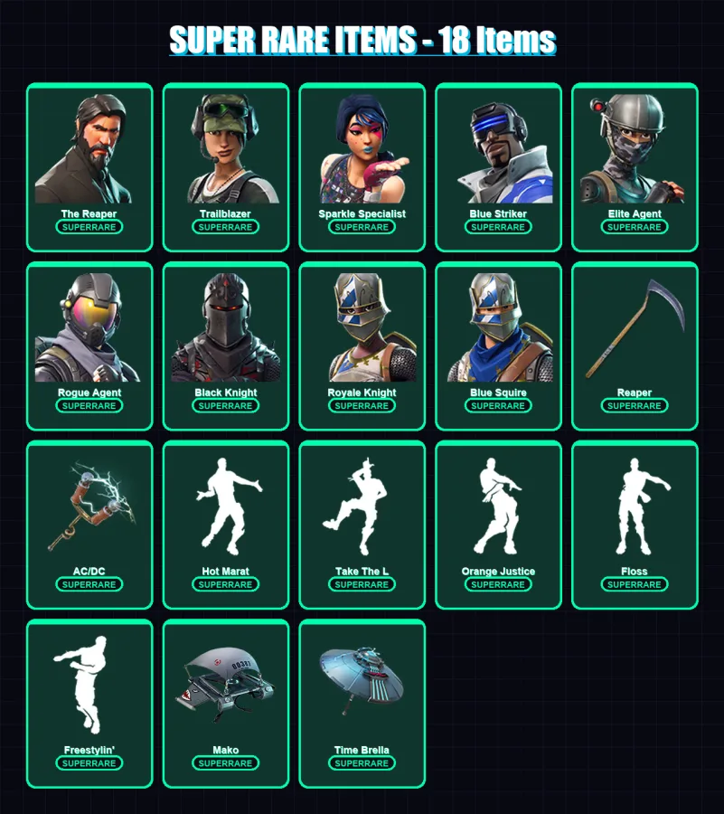 [PC/XBOX] | The Reaper | Trailblazer | Sparkle Specialist | Blue Striker | Elite Agent | 31 skin | 29 pickaxe | 40 emote | 38 glider | Lv635 — Fortnite account