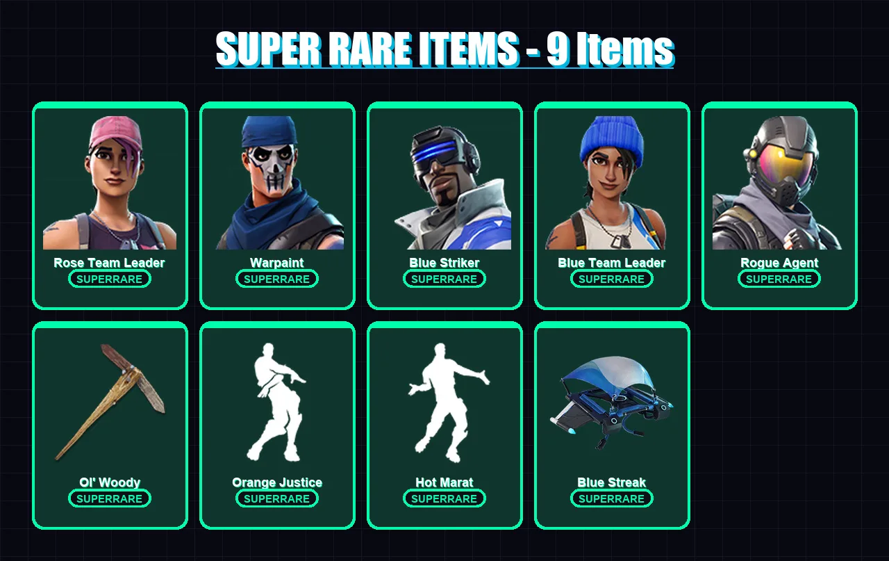 [PC/XBOX/PSN] | Rose Team Leader | Warpaint | Blue Striker | Blue Team Leader | Rogue Agent | 23 skin | 12 pickaxe | 20 emote | 18 glider | Lv248
