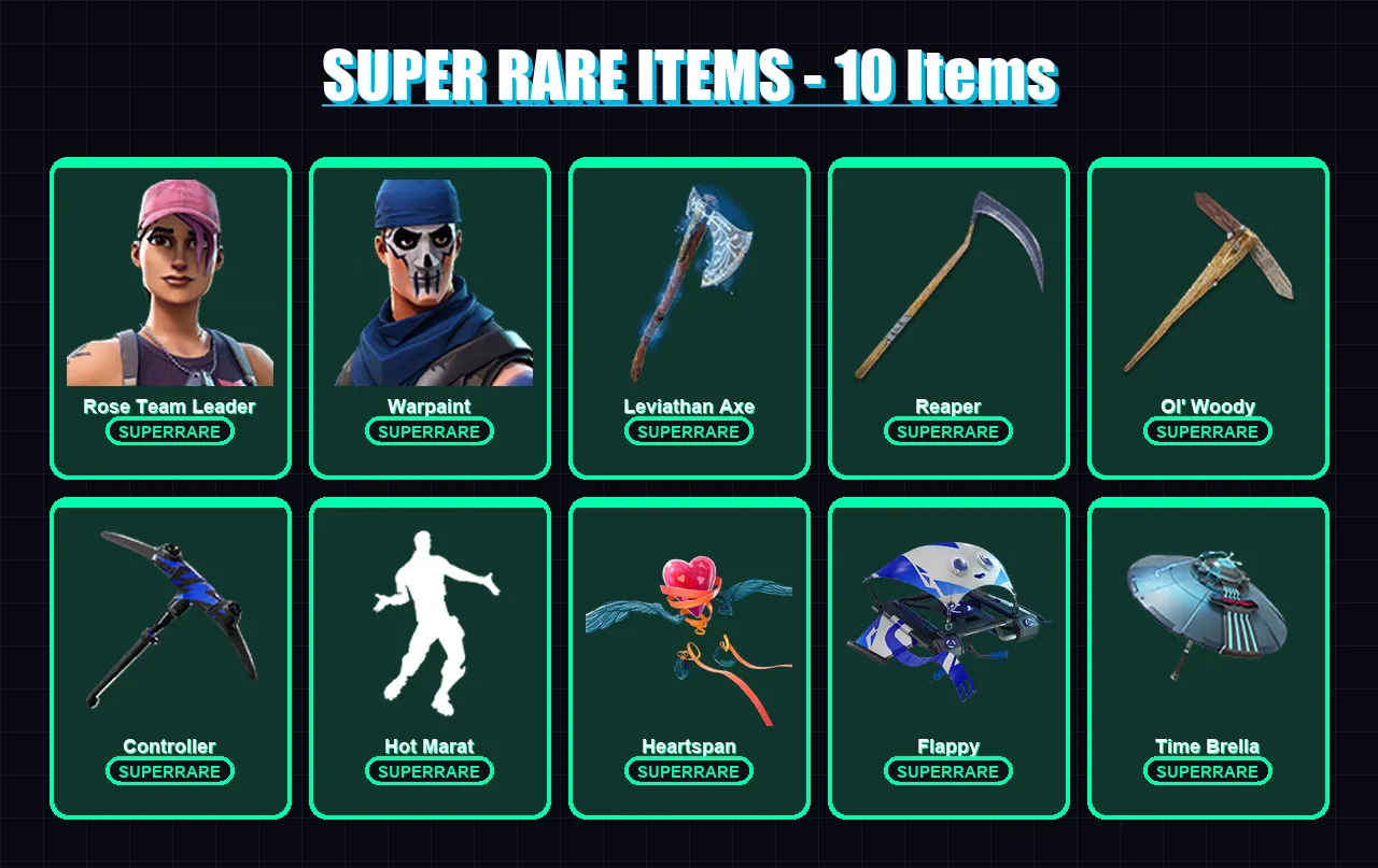 [PC/XBOX/PSN] | Rose Team Leader | Warpaint | Red Knight | The Prisoner | Sentinel | 95 skin | 117 pickaxe | 98 emote | 106 glider | Lv1410