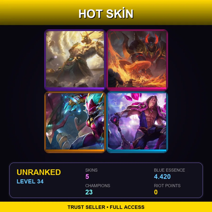 EUNE | Lv34 | Unranked | 5 Skin | 23 Champ
