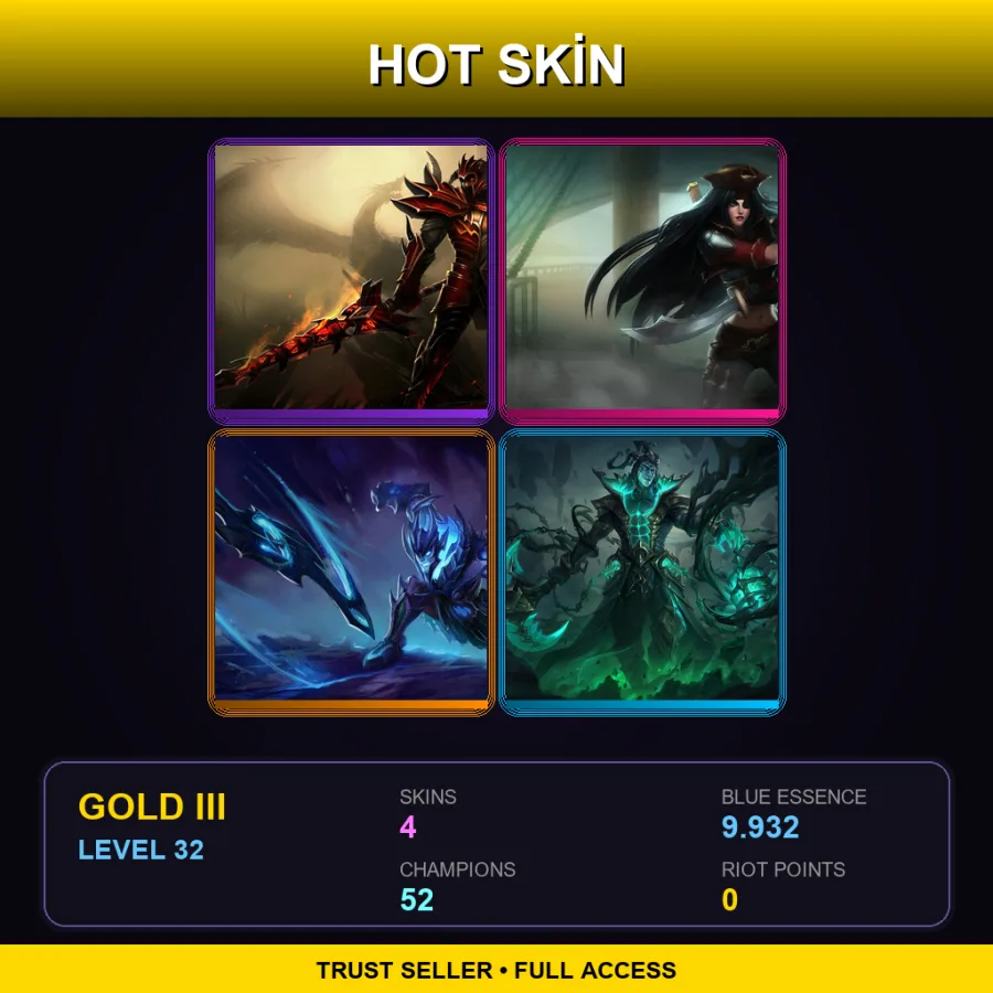 LAS | Lv32 | Gold III | 4 Skin | 52 Champ