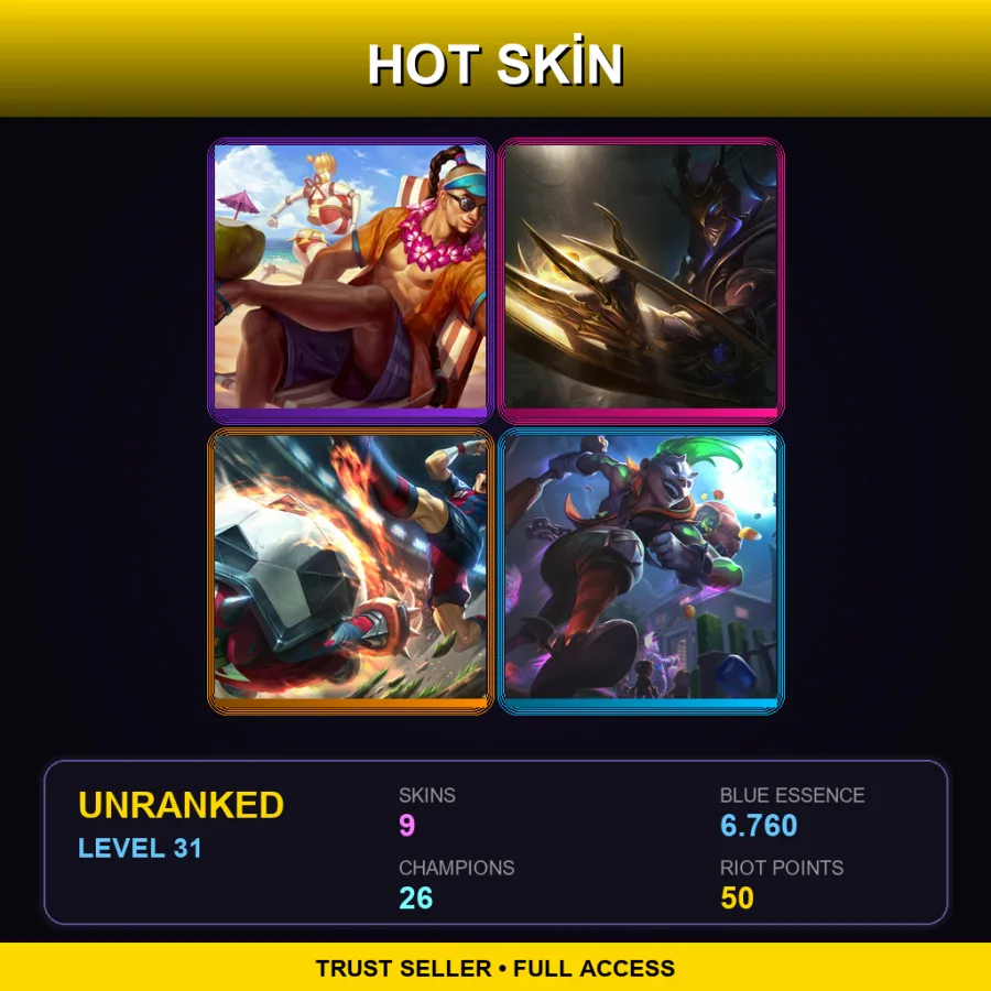 BR | Lv31 | Unranked | 9 Skin | 26 Champ