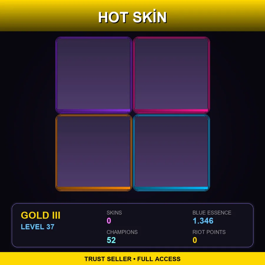 TR | Lv37 | Gold III | 0 Skin | 52 Champ — LoL account