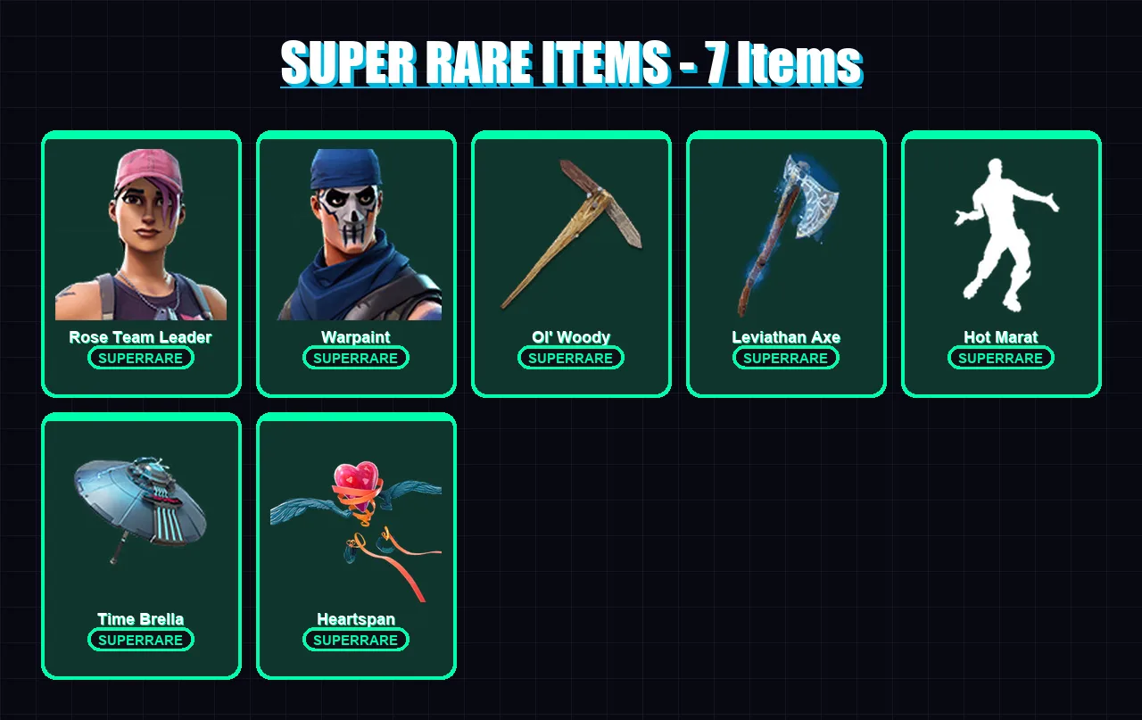 [PS4/PS5/XBOX/PC] | Rose Team Leader | Warpaint | Fade | Hybrid | Sorana | 114 skin | 157 pickaxe | 136 emote | 130 glider | Lv2013