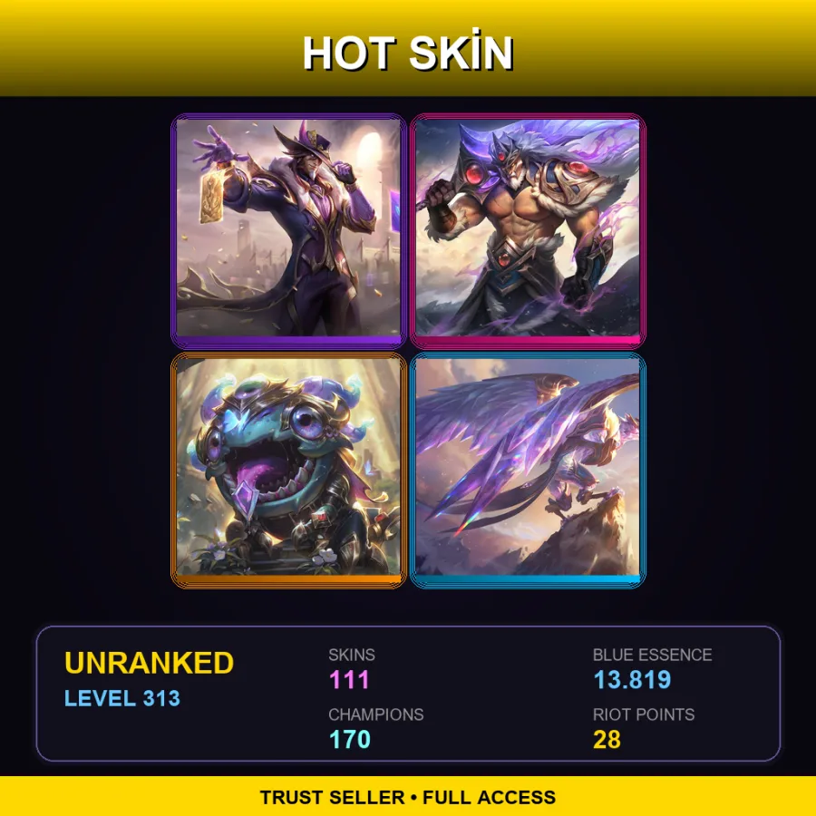 NA | Lv313 | Unranked | 111 Skin | 170 Champ